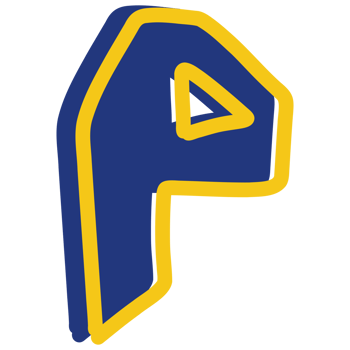 a blue and yellow letter p logo png