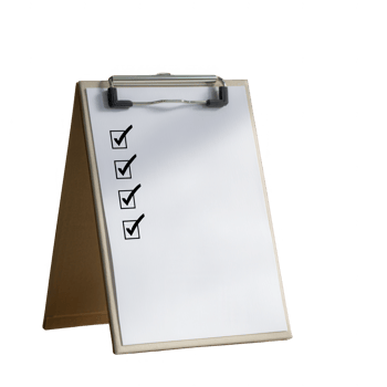 A checklist board with ticked boxes, emphasizing organization and task management, perfect for presentations or office environments, isolated on a white background. png