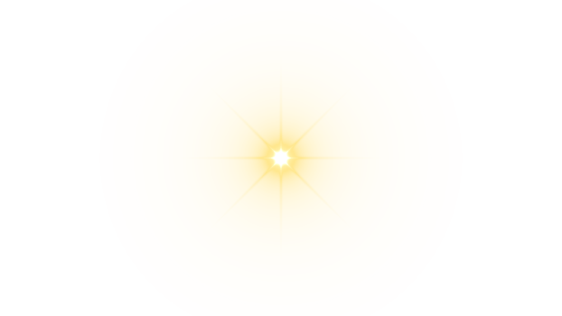 Yellow Light Lens Flare with Glowing Stars Download png