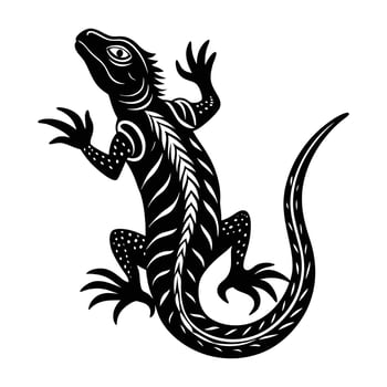 lizard silhouette on white background. vector