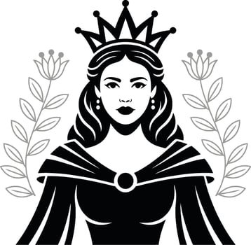 Regal Queen Silhouette, Classic Style vector