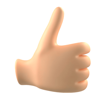 Cartoon hand giving thumbs up on transparent background for approval png