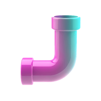 Gradient pipe on transparent background for plumbing and industrial design png