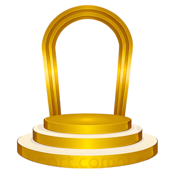Golden Stage with Archway for Product Display on transparent Background png