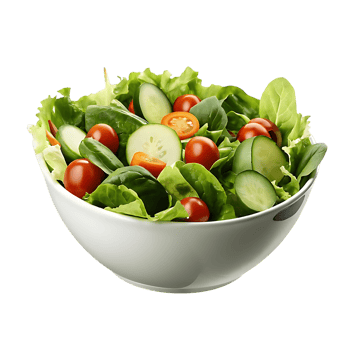 Garden Salad in White Bowl on transparent Background Healthy Food png