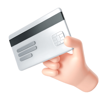 Cartoon Hand Holding Credit Card for Online Payment on transparent Background png
