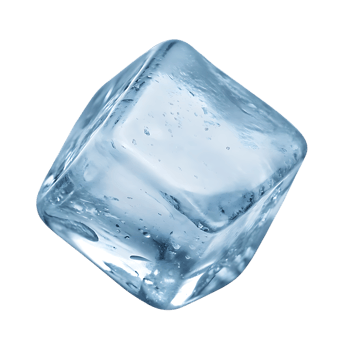 Isolated Ice Cube with Bubbles and Droplets on transparent Background png