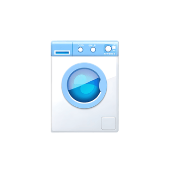 Washing Machine Icon with Blue Door on transparent Background png