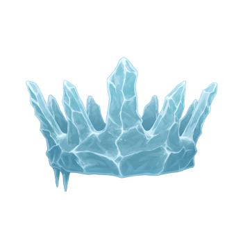 An ice crown with icicles, featuring a frosty design, can be used in fictional projects like art or story. png
