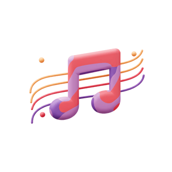 This vibrant illustration features a stylized music note with colorful swirls and surrounding lines, perfect for adding a playful touch to designs related to music or entertainment. png