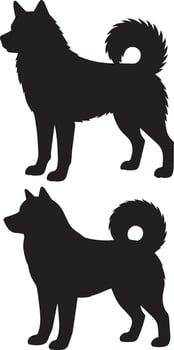 Akita Dog Silhouette Art vector