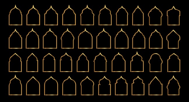 Moroccan Style Arabic Gold Arch Set vector