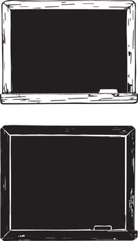 Blackboard Chalkboard Hand Drawn Illustration Black and White vector