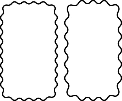 Set of Five Unique Rectangle Frames with Wavy Edges vector