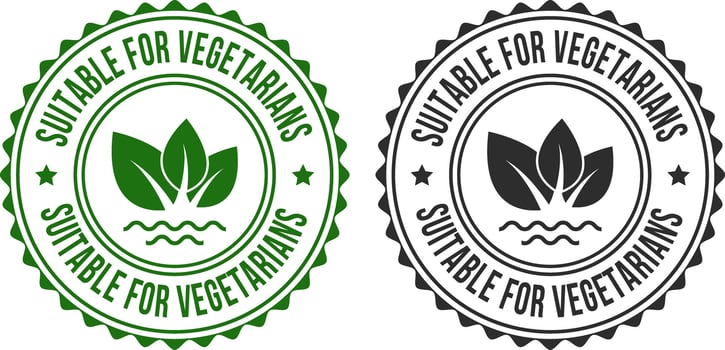 two green and black labels for vegetables vector