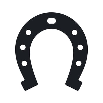 Simple Flat Icon of a Horseshoe Symbol of Luck and Good Fortune Isolated on a White Background Perfect for Design Projects vector