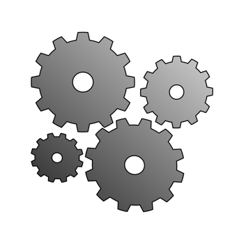 Gray gears, cogwheels png