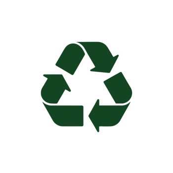 A green recycling symbol featuring three arrows forms a triangular loop, cutouts png