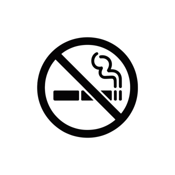 A bold, black no smoking sign features a cigarette crossed by a diagonal line. cutouts png
