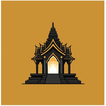 Temple in black logo design vector