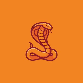 Cobra logo design on an orange background vector