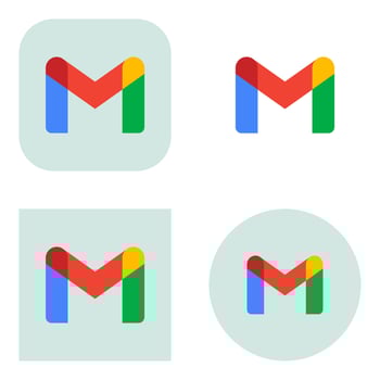 gmail icon with green background on transparent background vector