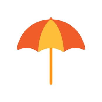 A graphic an umbrella with alternating orange and yellow panels vector