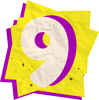 Number 9, Ransom Paper Texture Cutout Alphabet png