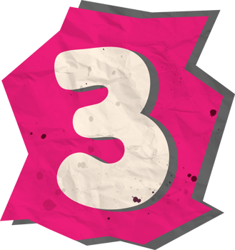 Number 3, Ransom Paper Texture Cutout Alphabet png
