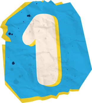 Number 1, Ransom Paper Texture Cutout Alphabet png