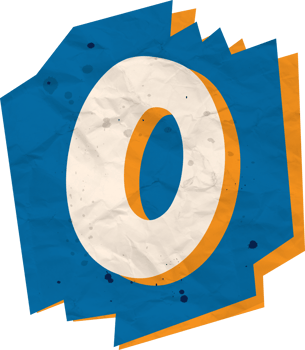 Number 0, Ransom Paper Texture Cutout Alphabet png