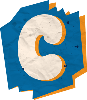 Letter c, Ransom Paper Texture Cutout Alphabet png