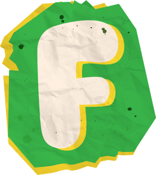 Letter f, Ransom Paper Texture Cutout Alphabet png