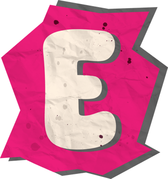 Letter e, Ransom Paper Texture Cutout Alphabet png