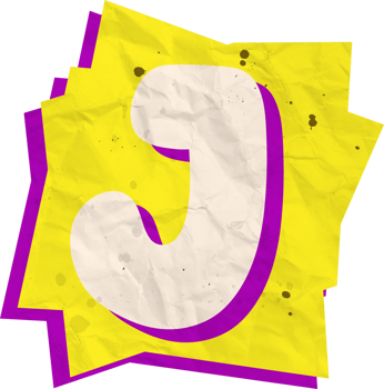 Letter j, Ransom Paper Texture Cutout Alphabet png