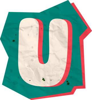 Letter u, Ransom Paper Texture Cutout Alphabet png