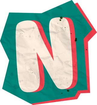 Letter n, Ransom Paper Texture Cutout Alphabet png