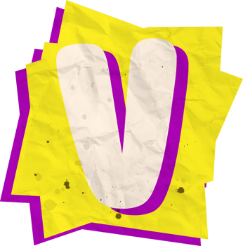Letter v, Ransom Paper Texture Cutout Alphabet png