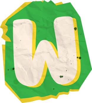 Letter w, Ransom Paper Texture Cutout Alphabet png