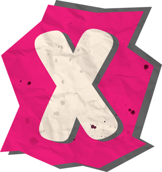 Letter x, Ransom Paper Texture Cutout Alphabet png