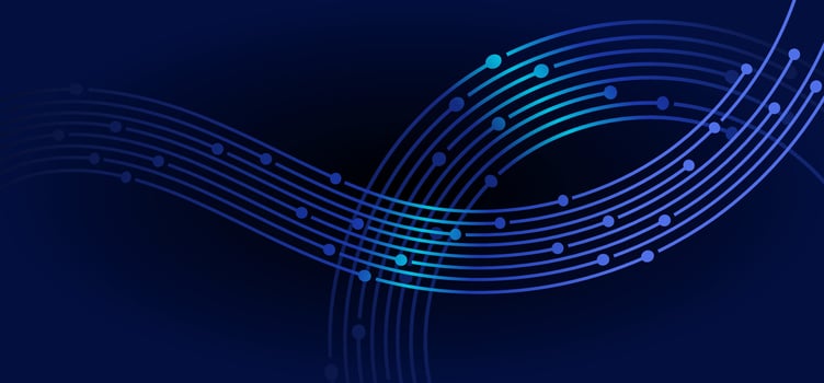 Wavy blue lines linked by dots vector