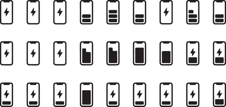 Detailed illustration of a smartphone charging on a surface with a power cable vector