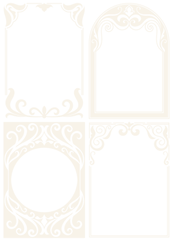 Photo frame set, gold vintage photo frame, vintage design png