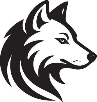 A logo illustration of a wolf head vector