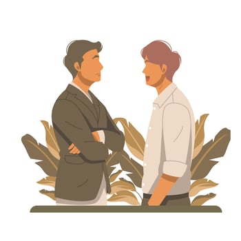 two businessman talking isolated illustration vector