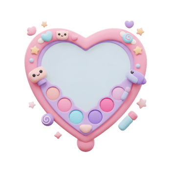 A heart shaped drawing board features pastel colors and a stylus for creative drawing and sketching activities. png