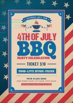 4th of July BBQ Party Flyer Poster Template vector