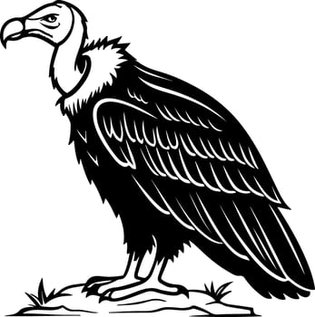 Vulture standing with hunched neck in bold stance vector
