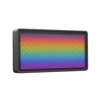 A rectangular LED sign displays a bright rainbow gradient, creating a vibrant and eye-catching effect for signage. png