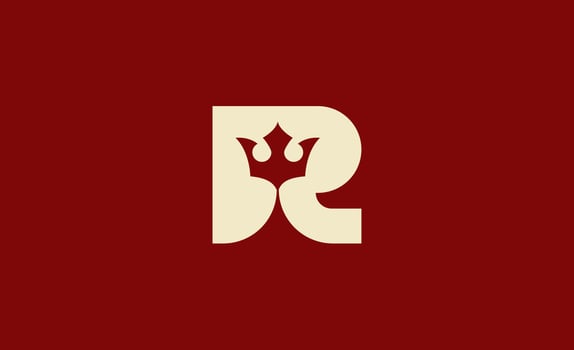 Crown Logo with Letter R. Elegant, Royal, King and Premium concept for Luxury and jewellery Brand. vector